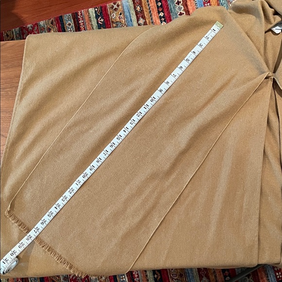 Vintage wool cape cocoon tan/light brown oversized scarf shawl poncho wrap cloak - Picture 10 of 14